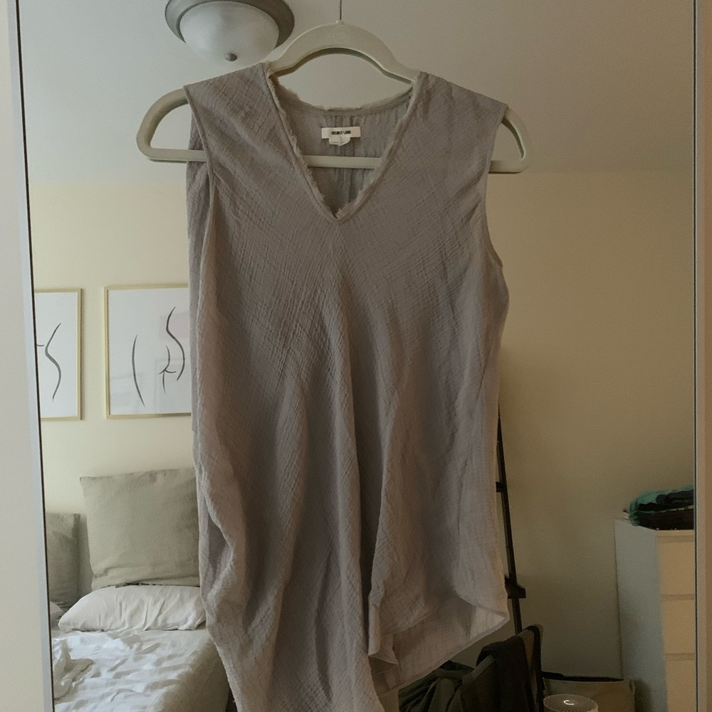 Helmut Lang grey crepe top